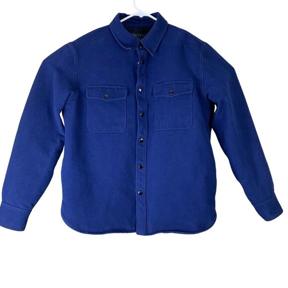 rag & bone Other - Rag & Bone Shirt Jacket Size Large Blue Snap Button Up Pockets Long Sleeve Mens
